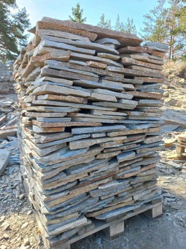 Плитняк златолит серебристый для цоколя, отмостки купить в Апрелевке