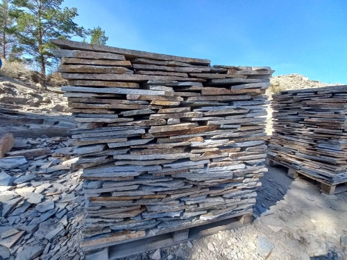 Плитняк златолит серебристый для фасада купить в Апрелевке