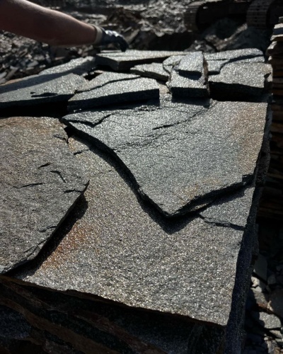 Плитняк златолит серебристый для фасада купить в Апрелевке